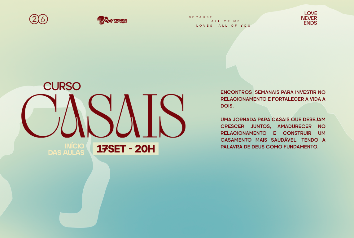 CURSO DE CASAIS - 2º SEMESTRE 2026